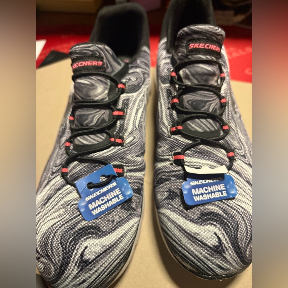 Skechers Black and White Patterned Sneakers